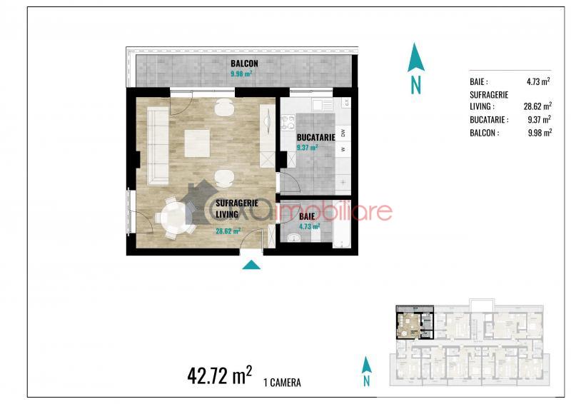 Apartment 1 rooms for sell in Cluj-napoca, ward Calea Turzii