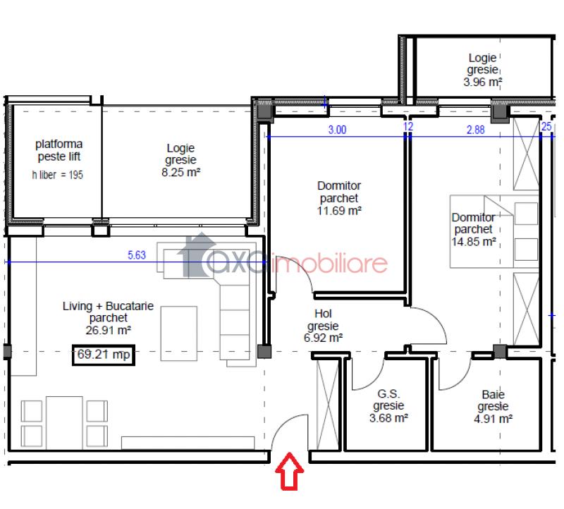 Apartament 3 camere de vanzare in Floresti