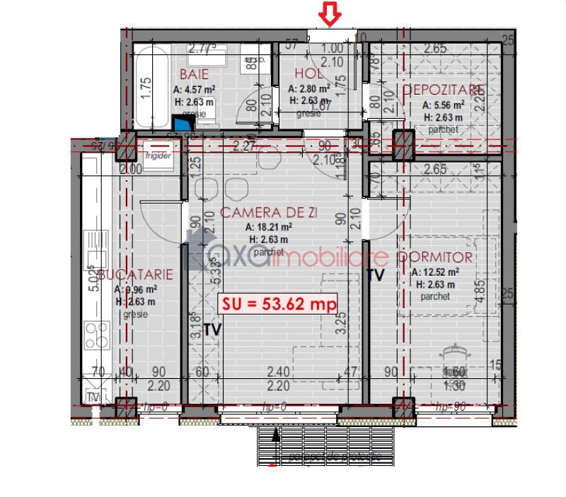 Apartament 2 camere de vanzare in Floresti